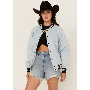 New $200 The Laundry Room Stadium Denim Jacket Coors Light, Chambray Blue,  M